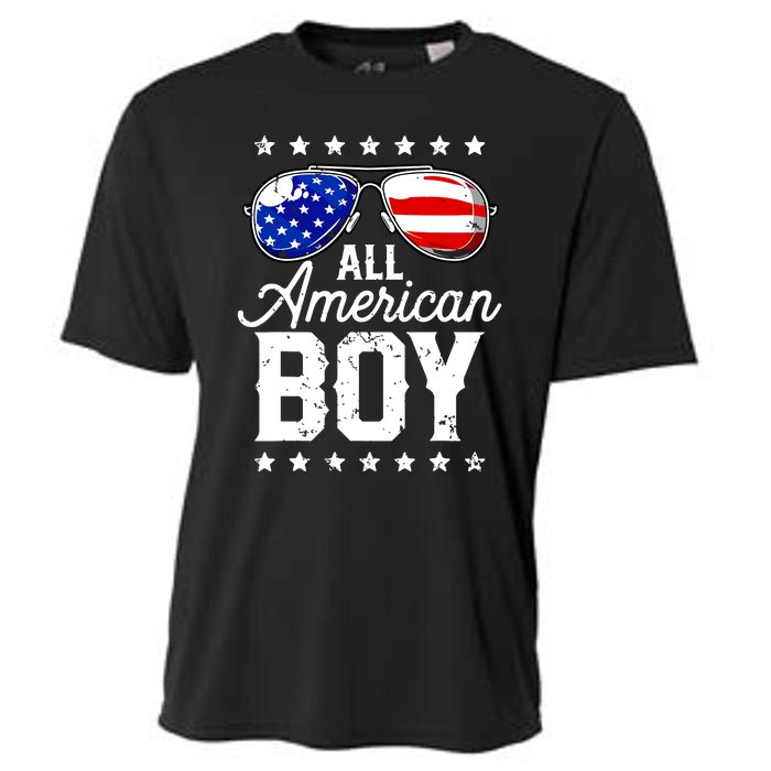 All American Boy 4th Of July Usa Sunglasses Family Matching Cooling Performance Crew T-Shirt