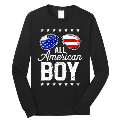 All American Boy 4th Of July Usa Sunglasses Family Matching Long Sleeve Shirt