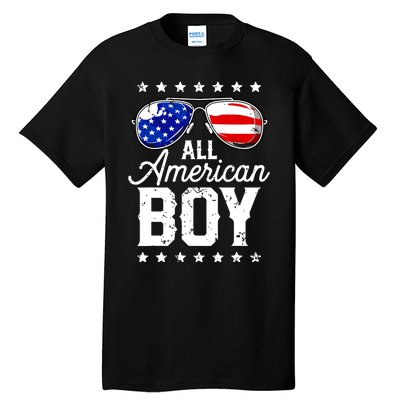 All American Boy 4th Of July Usa Sunglasses Family Matching Tall T-Shirt