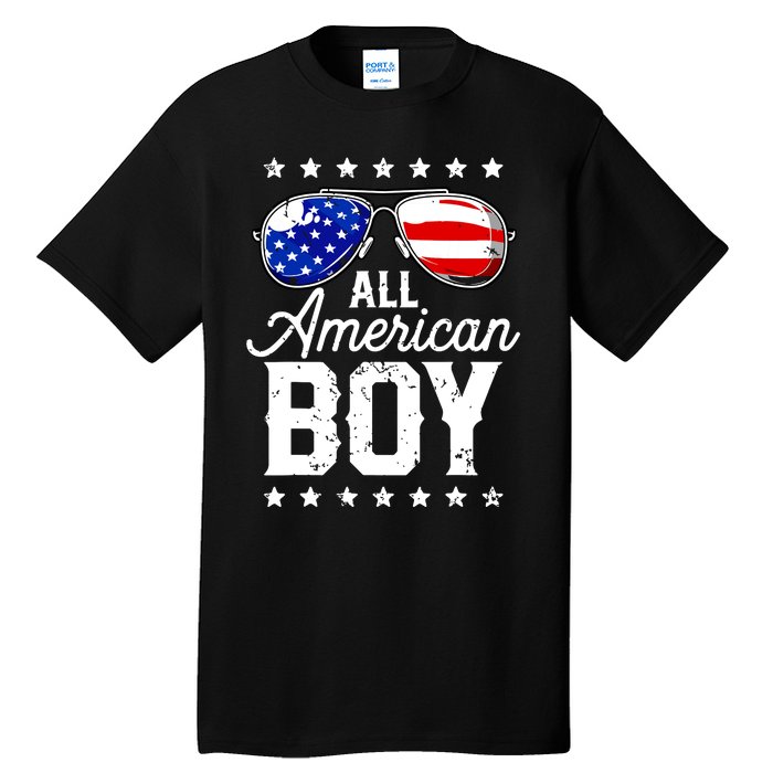 All American Boy 4th Of July Usa Sunglasses Family Matching Tall T-Shirt