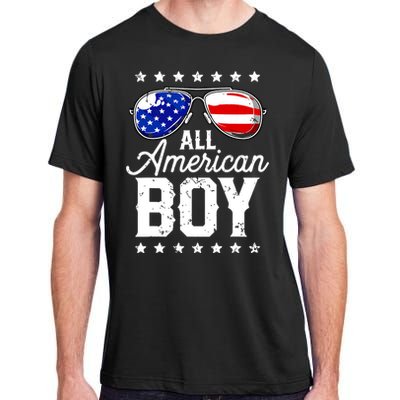 All American Boy 4th Of July Usa Sunglasses Family Matching Adult ChromaSoft Performance T-Shirt