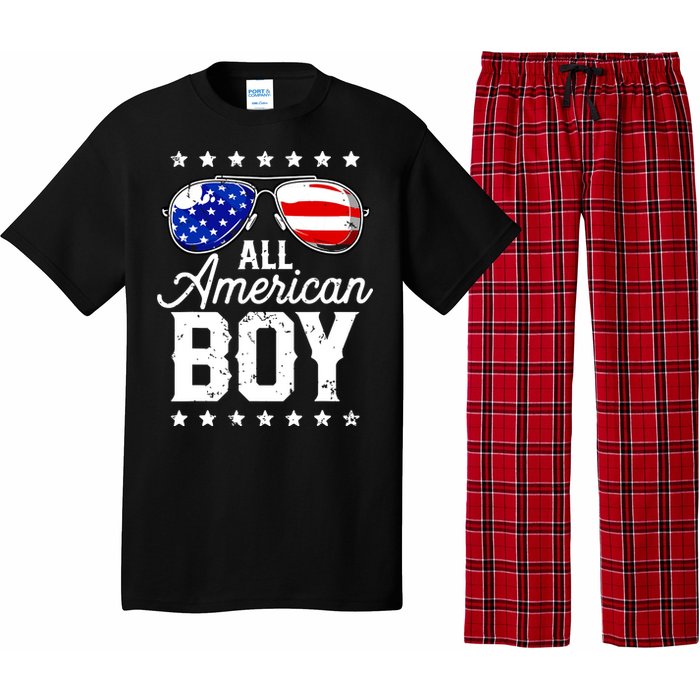 All American Boy 4th Of July Usa Sunglasses Family Matching Pajama Set