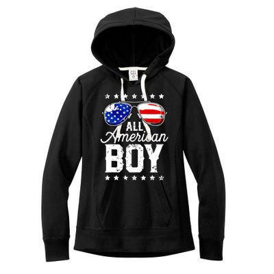 All American Boy 4th Of July Usa Sunglasses Family Matching Women's Fleece Hoodie