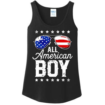 All American Boy 4th Of July Usa Sunglasses Family Matching Ladies Essential Tank