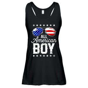 All American Boy 4th Of July Usa Sunglasses Family Matching Ladies Essential Flowy Tank