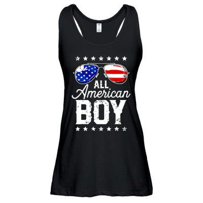 All American Boy 4th Of July Usa Sunglasses Family Matching Ladies Essential Flowy Tank