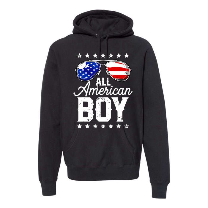 All American Boy 4th Of July Usa Sunglasses Family Matching Premium Hoodie