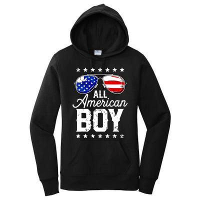 All American Boy 4th Of July Usa Sunglasses Family Matching Women's Pullover Hoodie