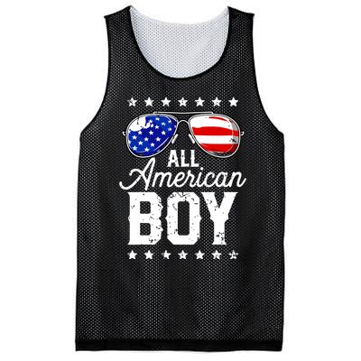 All American Boy 4th Of July Usa Sunglasses Family Matching Mesh Reversible Basketball Jersey Tank