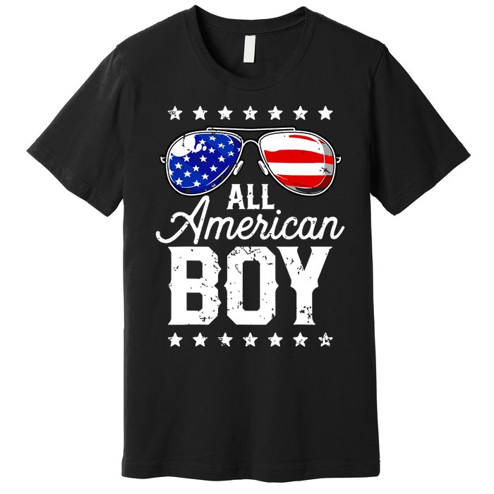 All American Boy 4th Of July Usa Sunglasses Family Matching Premium T-Shirt