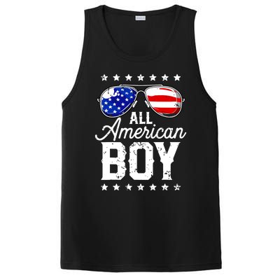 All American Boy 4th Of July Usa Sunglasses Family Matching PosiCharge Competitor Tank