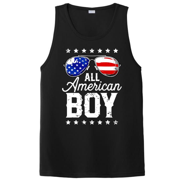 All American Boy 4th Of July Usa Sunglasses Family Matching PosiCharge Competitor Tank