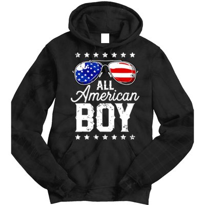 All American Boy 4th Of July Usa Sunglasses Family Matching Tie Dye Hoodie