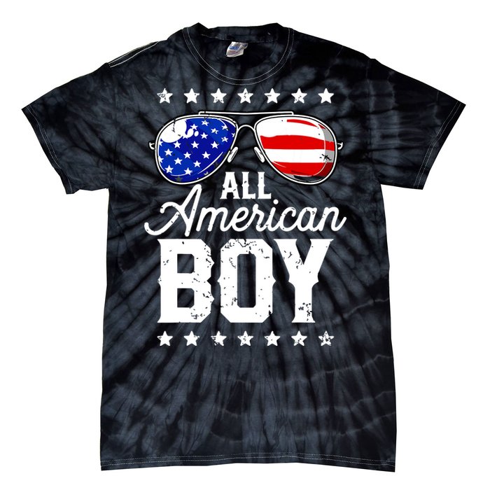 All American Boy 4th Of July Usa Sunglasses Family Matching Tie-Dye T-Shirt