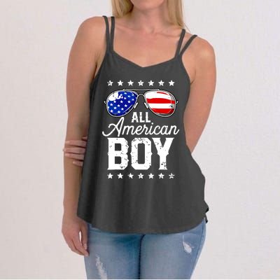 All American Boy 4th Of July Usa Sunglasses Family Matching Women's Strappy Tank