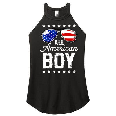 All American Boy 4th Of July Usa Sunglasses Family Matching Women's Perfect Tri Rocker Tank