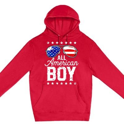 All American Boy 4th Of July Usa Sunglasses Family Matching Premium Pullover Hoodie