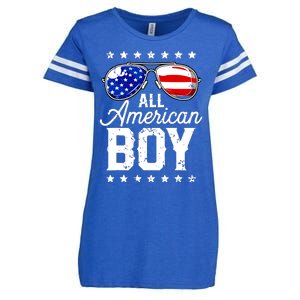 All American Boy 4th Of July Usa Sunglasses Family Matching Enza Ladies Jersey Football T-Shirt