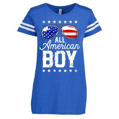 All American Boy 4th Of July Usa Sunglasses Family Matching Enza Ladies Jersey Football T-Shirt