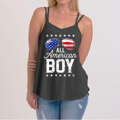 All American Boy 4th Of July Usa Sunglasses Family Matching Women's Strappy Tank