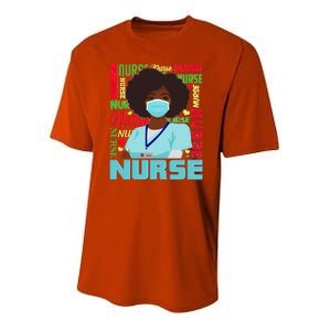 African American Black Nurse Youth Performance Sprint T-Shirt