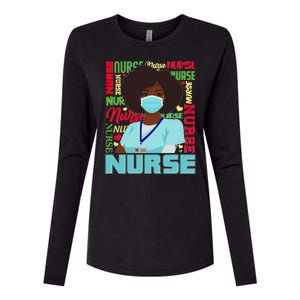 African American Black Nurse Womens Cotton Relaxed Long Sleeve T-Shirt