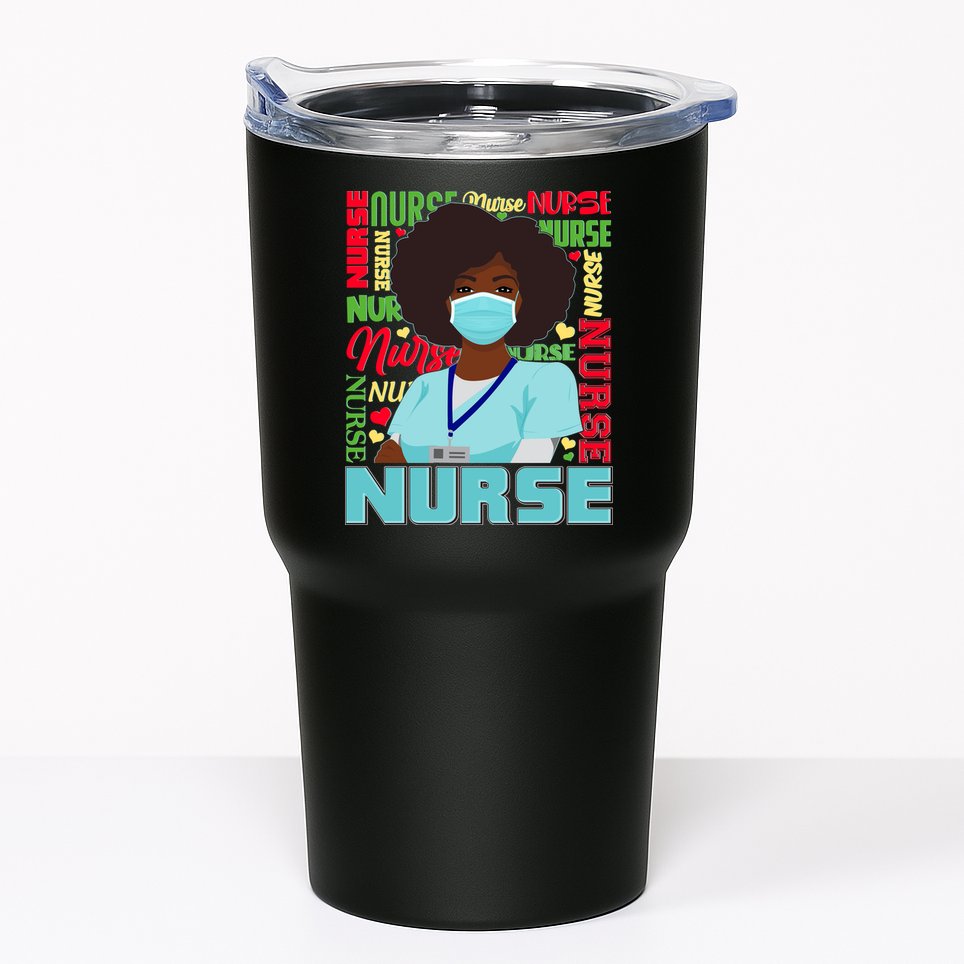 African American Black Nurse Tumbler