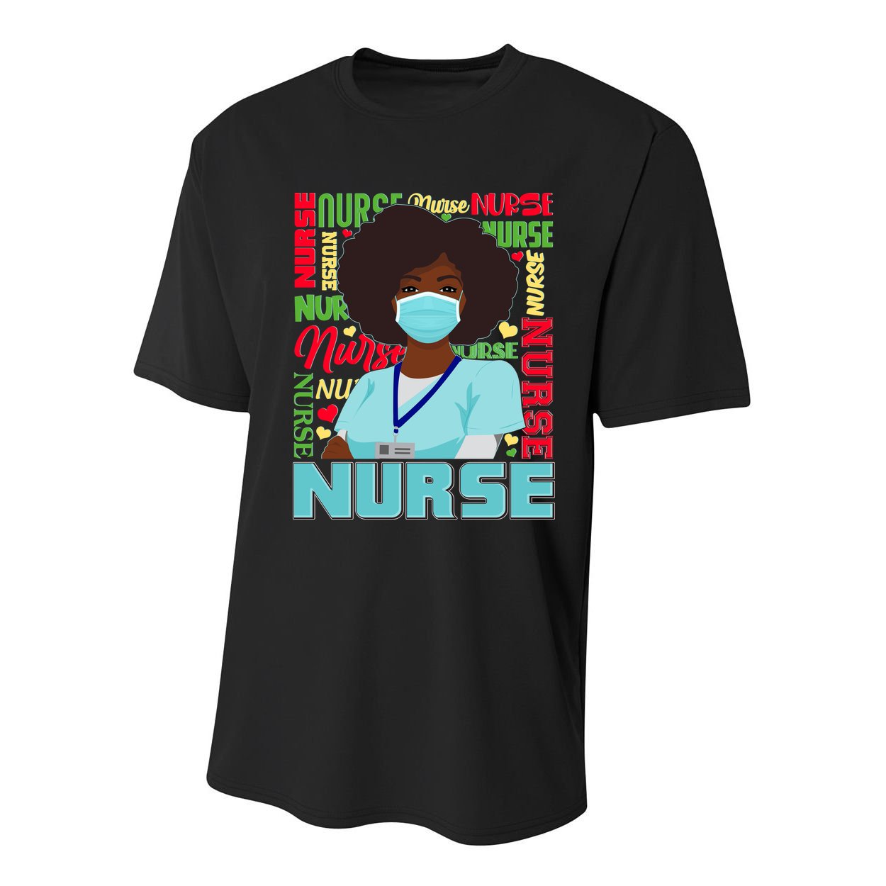 African American Black Nurse Youth Performance Sprint T-Shirt