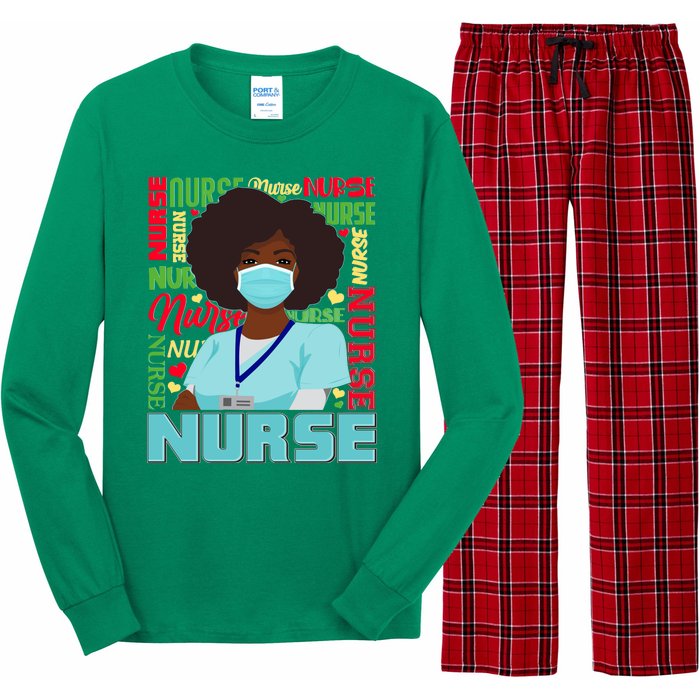 African American Black Nurse Long Sleeve Pajama Set