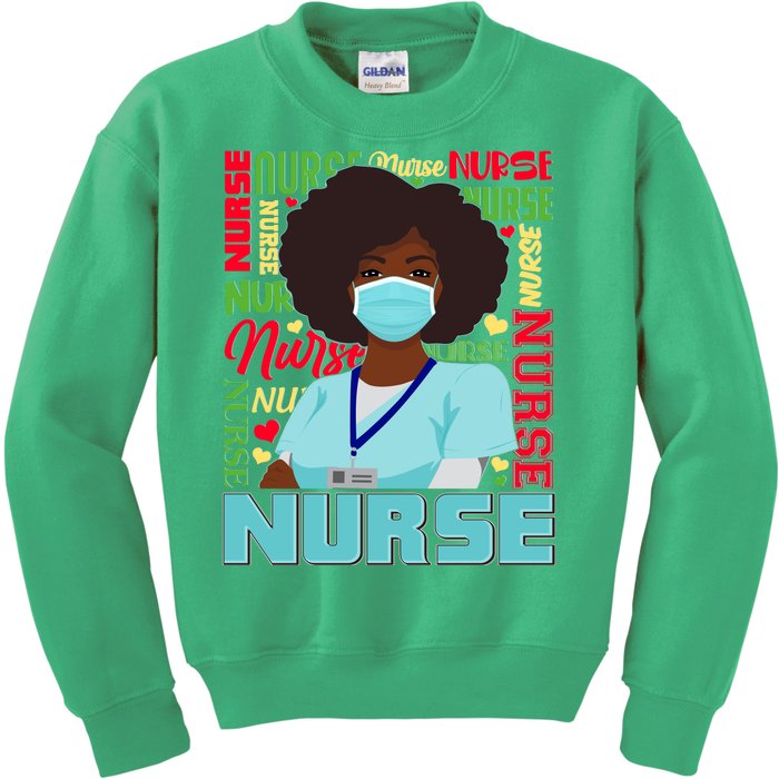 African American Black Nurse Kids Sweatshirt