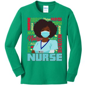 African American Black Nurse Kids Long Sleeve Shirt