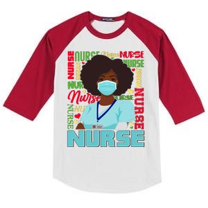 African American Black Nurse Kids Colorblock Raglan Jersey