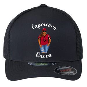 African American Baseball Mom Capricorn Queen Zodiac Sign Cool Gift Flexfit Unipanel Trucker Cap