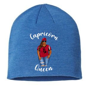 African American Baseball Mom Capricorn Queen Zodiac Sign Cool Gift Sustainable Beanie