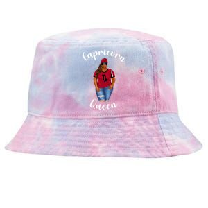 African American Baseball Mom Capricorn Queen Zodiac Sign Cool Gift Tie-Dyed Bucket Hat