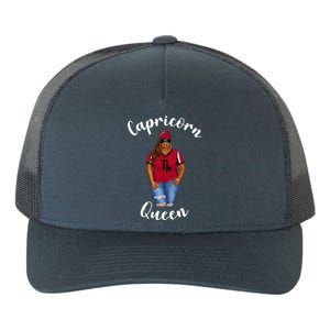 African American Baseball Mom Capricorn Queen Zodiac Sign Cool Gift Yupoong Adult 5-Panel Trucker Hat