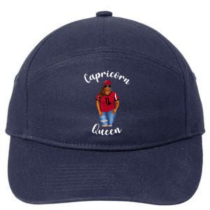 African American Baseball Mom Capricorn Queen Zodiac Sign Cool Gift 7-Panel Snapback Hat