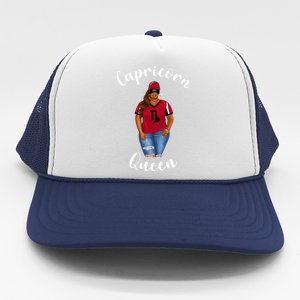 African American Baseball Mom Capricorn Queen Zodiac Sign Cool Gift Trucker Hat