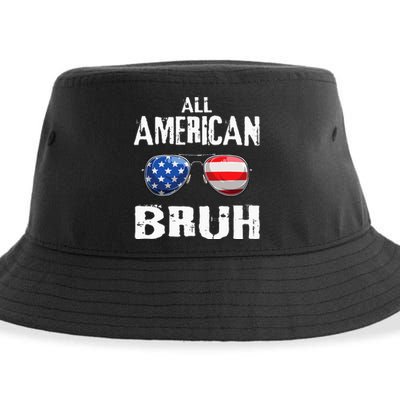 All American Bruh 4th Of July Patriotic Sustainable Bucket Hat