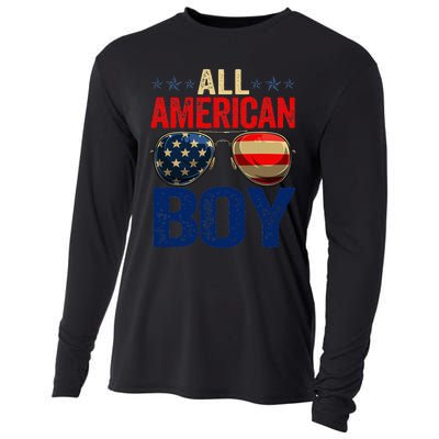 All American Boy Matching Family 4th Of July Celebration Cooling Performance Long Sleeve Crew