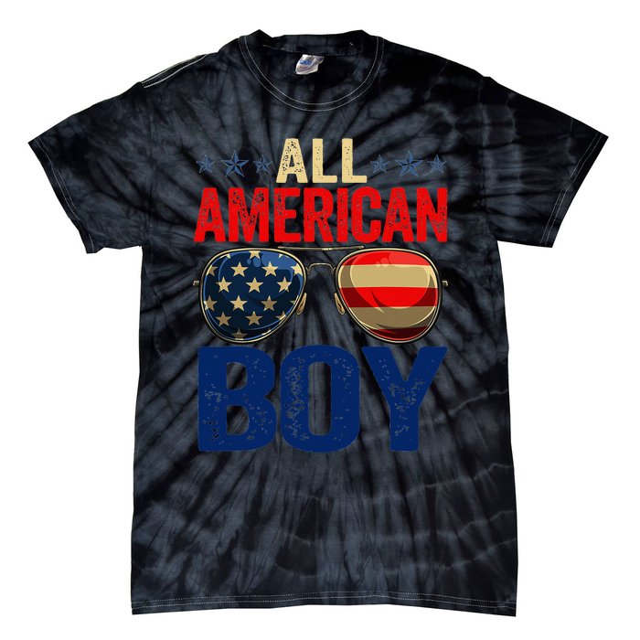 All American Boy Matching Family 4th Of July Celebration Tie-Dye T-Shirt