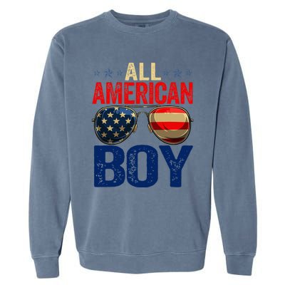 All American Boy Matching Family 4th Of July Celebration Garment-Dyed Sweatshirt