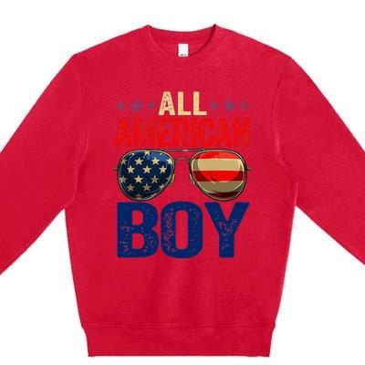 All American Boy Matching Family 4th Of July Celebration Premium Crewneck Sweatshirt