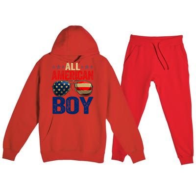 All American Boy Matching Family 4th Of July Celebration Premium Hooded Sweatsuit Set