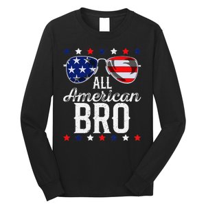 All American Bro 4th Of July Usa Sunglasses Family Fun Long Sleeve Shirt