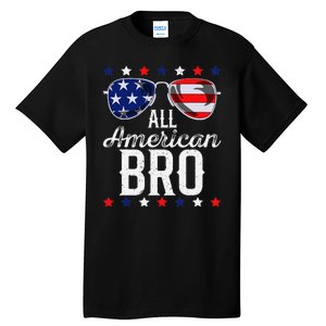 All American Bro 4th Of July Usa Sunglasses Family Fun Tall T-Shirt