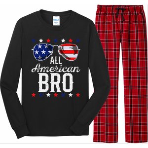 All American Bro 4th Of July Usa Sunglasses Family Fun Long Sleeve Pajama Set