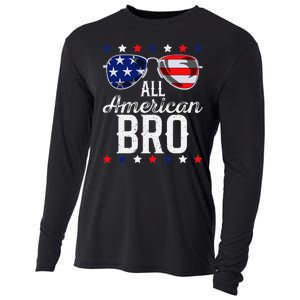 All American Bro 4th Of July Usa Sunglasses Family Fun Cooling Performance Long Sleeve Crew