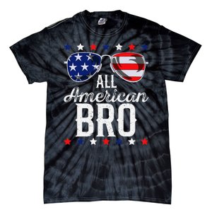 All American Bro 4th Of July Usa Sunglasses Family Fun Tie-Dye T-Shirt