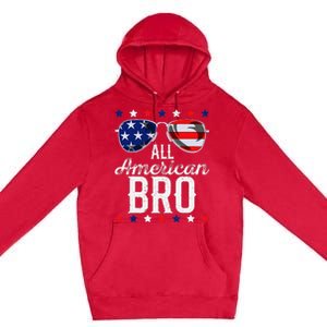 All American Bro 4th Of July Usa Sunglasses Family Fun Premium Pullover Hoodie